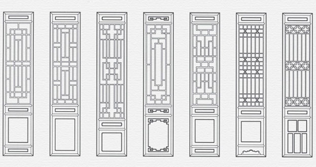 鸡泽常用中式仿古花窗图案隔断设计图